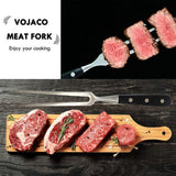 VOJACO Carving Fork, Meat Fork, 12 Inch Cooking Fork, Heavy Duty Stainless Steel BBQ Fork, Long Metal Chef Pro Kitchen Forks for Barbecue, Serving, Cooking, Grilling, Roasting VOJACO