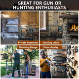 Semohop Gun Racks,Wooden Rifle Racks with Pistol Rack, Floor Standing Shotgun Rack Indoor, Gun Display Rack Rifle Storage Holder for Home or Garage Gun Storage - Holds up to 9 Long Guns and 8 Handguns Semohop