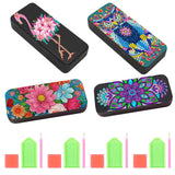 XYDHQS 4Pcs Diamond Paintings Eye Glass Case, Portable PU Leather Sunglasses Case with Soft Lining, Unique DIY Diamond Dot Eyeglass Box, Gem Art Sunglasses Protective Box for Beginner Craft Lover XYDHQS