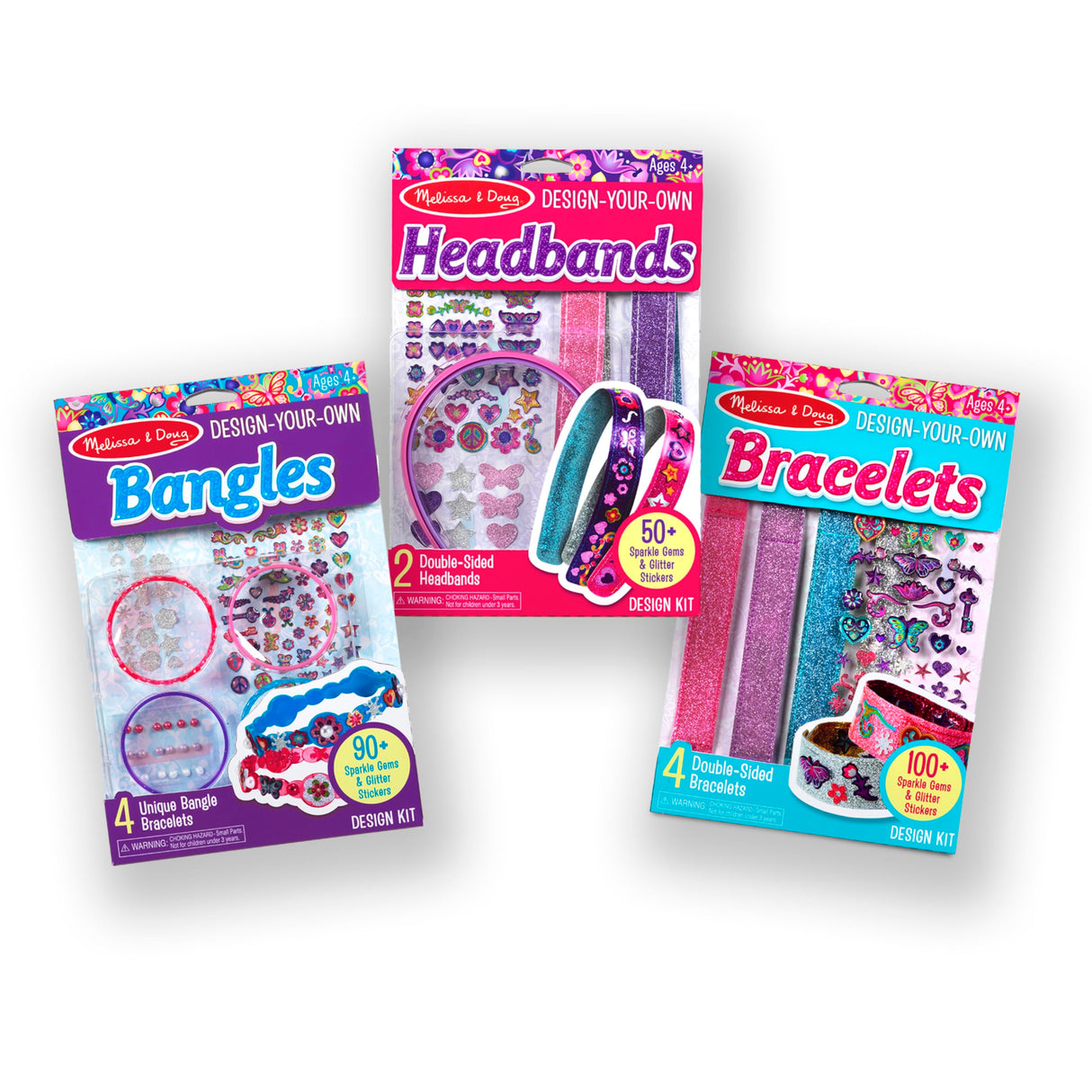 Melissa & Doug Design-Your-Own Jewelry-Making Kits - Bangles, Headbands, and Bracelets - DIY , Decorate With Stickers, Crafting Set For Kids Ages 4+ Melissa & Doug