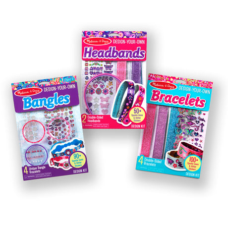 Melissa & Doug Design-Your-Own Jewelry-Making Kits - Bangles, Headbands, and Bracelets - DIY , Decorate With Stickers, Crafting Set For Kids Ages 4+ Melissa & Doug