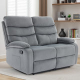 GNMLP2020 Loveseat Recliner Sofa Couch, Velvet 2-Seater Reclining Sofa for RV, Double Seater Wall Hugger Recliner Chair for Living Room, Home Theater Seating, Dark Grey GNMLP2020