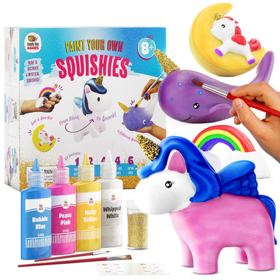 DOODLE HOG Unicorn Squishy Paint Set for Kids Ages 8-12, Unicorn Gifts for Girls 8-10, Arts and Crafts for Kids, Paint Your Own Squishies Kit