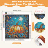 SENQAO Halloween Diamond Art Painting Kits for Adults, 5D Fall Pumpkin Diamond Art Kits for Beginners, DIY Paint by Numbers with Full Drill Diamond Dots for Home Wall Art Decor Halloween 12x12inch SENQAO