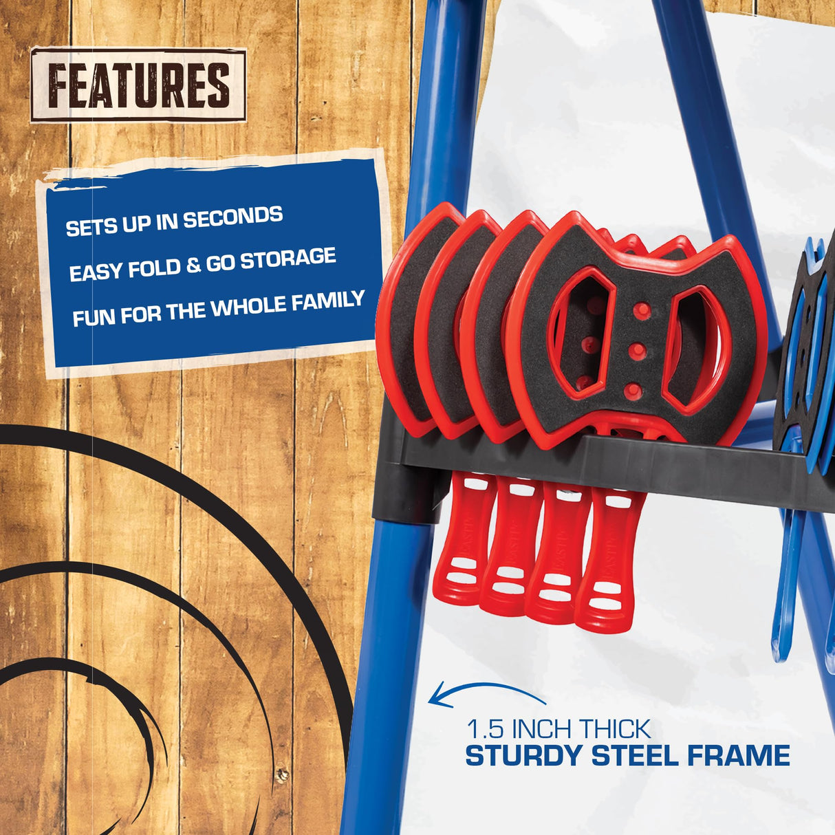 EastPoint Deluxe Steel Frame Axe Throw Target Game Set - Steel Frame for Indoors and Outdoors EastPoint Sports