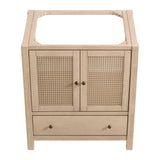 Alaterre Furniture Lucca 30 Inch Bathroom Vanity - Freestanding Cabinet Without Sink - Small Wood Bathroom Vanity with Large Drawer and Soft-Close Doors - Under Sink Cabinet Only (Natural) Alaterre Furniture