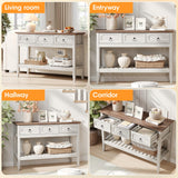 Maupvit Rustic Entryway Table with Large Storage Space, Farmhouse Feel Console Table for Entryway, Sturdy & Reliable Structure Sofa Table, Easy to Assemble Entry Table Maupvit