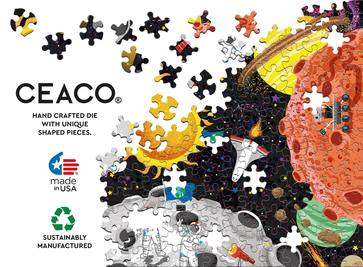 Ceaco - Glow in The Dark - Outer Space Adventure - 100 Piece Jigsaw Puzzle Ceaco