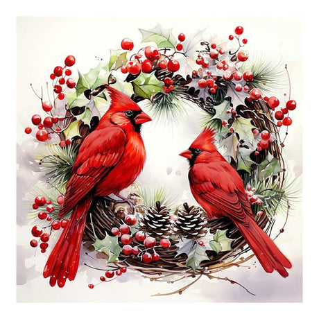 SJUTOUCI Cardinal Diamond Painting Kits for Adults, Diamond Art Kits for Beginners, 5D DIY Diamond Dot Art, Full Drill Gem Craft for Home Decor 12x12 inch, Christmas SJUTOUCI