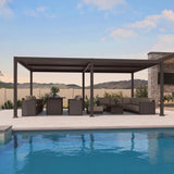 PURPLE LEAF 13' x 20' Louvered Pergola Outdoor Adjustable Louvre Shade Modern Patio Aluminum Pergola with Retractable Roof for Deck Backyard Garden Hardtop Gazebo PURPLE LEAF