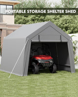 VerisShade 10 x 10 ft Carport Storage Shed, Shelter Logic with 2 Roll-up Zipper Door, Heavy Duty Waterproof Tarp, Storage Tent for ATV, Motorcycle, Bike, Garden Tools, Firewood VerisShade