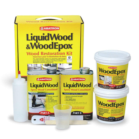 Abatron Wood Restoration Kit - 4 Quart - Includes LiquidWood Epoxy Resin Wood Hardener and WoodEpox Wood FIller Abatron