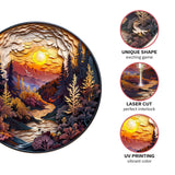 Jigfoxy Wooden Puzzles for Adults, Visual 3D Sunset Forest Wood Puzzles Adult, Unique Animal Shape Wooden Jigsaw Puzzles for Adults, Birthday Gifts for Puzzle Lovers, Family (M-11.4 * 11.4in-200pcs) Jigfoxy