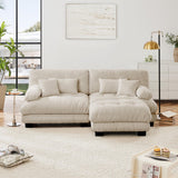 YESER Modular Sectional Sofa, L Shaped Couch with Ottoman, 2 Seater Cloud Couch Small Couches for Small Spaces, Modern Deep Seat Sofa Living Room Oversized Loveseat W/Bolster Armrests 4 Pillows YESER