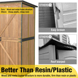 Aivituvin Storage Shed Outdoor Storage Cabinet Upgraded with All Arounded Metal Frame, Wooden Floor and Adjustable Shevels 55" L x 29" W x 67" H, Brown Aivituvin