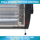 Comfort Zone Ceiling Mounted Space Heater, 90 Degree Adjustable Tilt, Dual Quartz, Radiant, Electric, Safety Grille, Overheat Protection, Hardware Included, Ideal for Workshop, Garage, 1,500W, CZQTV5M Comfort Zone