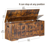 VANKILEY 47.2"Storage chest extra large,storage trunk with 2 safety Hinges,Wooden storage bench,Shoe Bench,47.2x15.7x19.1 Inch,Easy Assembly,storage bench for bedroom,living room,entryway,Rustic brown VANKILEY