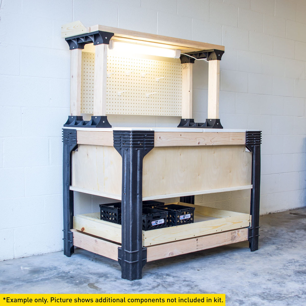 2x4basics 90164MI Custom Work Bench and Shelving Storage System, Black 2 X 4 BASICS