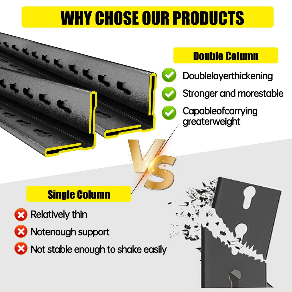 72'' Storage Shelves, Garage Metal Shelving Unit, Adjustable, Double-Layer Column with Reinforced Ribs, Heavy-Duty, Capable of Bearing 3000lbs, Suitable for Garage, Warehouse, Kitchen Storage Beaunatixx