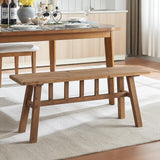 Wnutrees 43" Solid Wood Bench, Farmhouse Rustic Entryway Bench Seat for Dining Room, Hallway, End of Bed, Handcrafted Finish, Natural Wnutrees