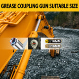 AORRZER Grease Gun Coupler 2 PCS, Strong Lock-on Greases Gun Couplers, 12000 PSI High Pressure Coupler Quick Release Grease, Durable and Compatible with All Grease Guns 1/8" NPT Grease Gun Fittings AORRZER
