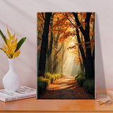 JOOZ Paint by Numbers Kit for Adults with Frame Forest Paint by Number with Easel Autumn Landscape Adult Paint by Number Kits Framed Canvas Tree Oil Painting Kits for Gift Home Wall Decor 8x12 Inch JOOZ