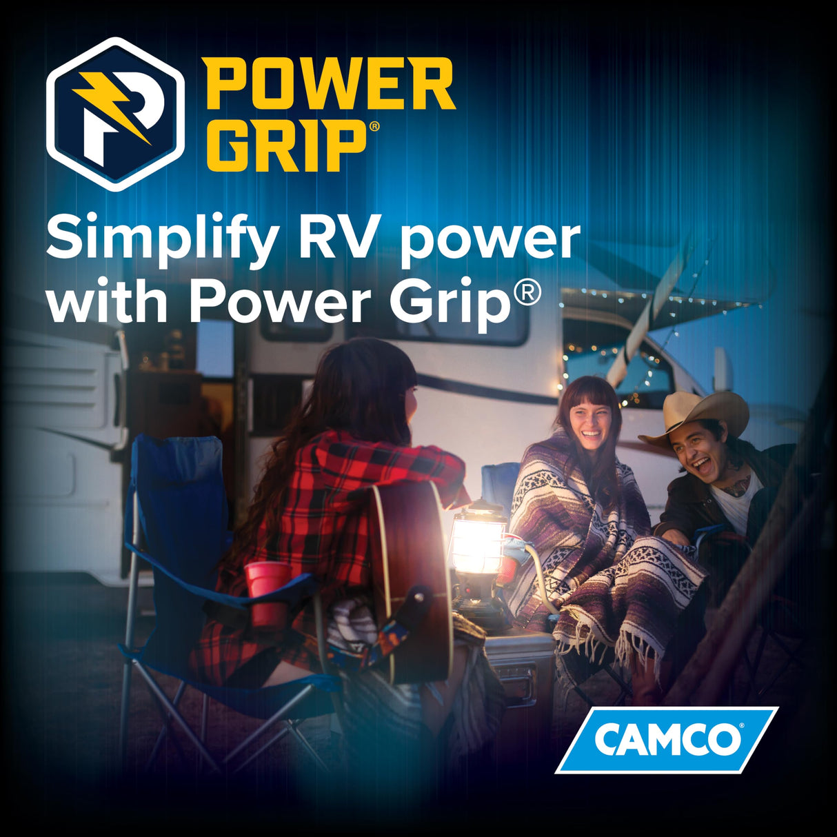 Camco PowerGrip 50-Ft 30-Amp Camper/RV Extension Cord - Standard 30-Amp Male & 30-Amp Female Connectors - Crafted of 10-Gauge Copper Wires w/Heat Resilient PVC Coating - Rated for 125V/3750W (55197) Camco