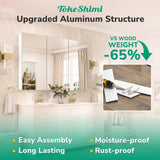 TokeShimi 20x26 Medicine Cabinet Mirror with Storage Tempered, Aluminum Surface Mount or Recessed Medicine Cabinet White with Adjustable Shelves for Bathroom Vanity Modern Farmhouse TokeShimi