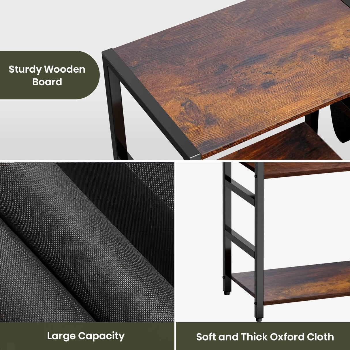 Record Player Stand, Turntable Stand with Vinyl Record Storage, 3-Tier Record Player Table 200+ Albums, End Table with Vinyl LP Display Shelf Holder, Turntable Cabinet Media Console for Stereo FEKTIK