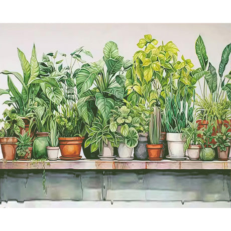 Hutarosl Plants Adult Paint by Number Kits on Canvas - Plants Paint by Numbers Kit for Adults, DIY Oil Painting Kits for Gifts & Home Decor, 16x20inc Hutarosl