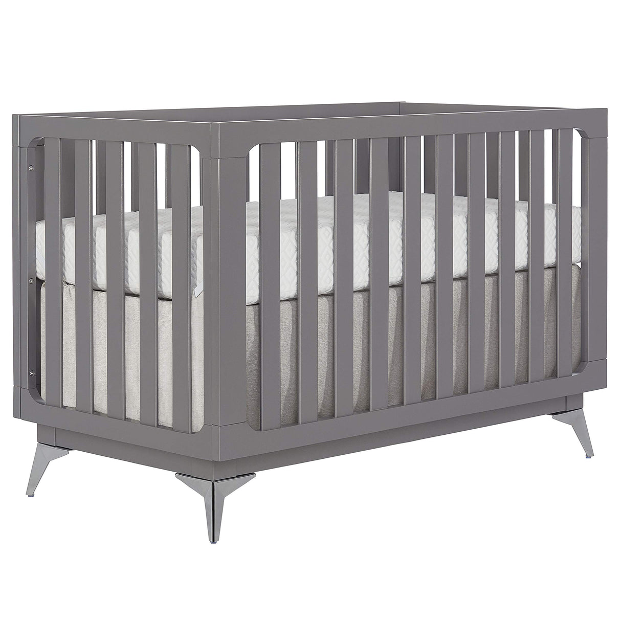 Dream On Me Harper 4-In-1 Convertible Crib In Storm Grey, Greenguard Gold & JPMA Certified, 3 Mattress Height Settings Dream On Me