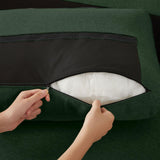 Enobala 101" Convertible Sectional Sofa, 4 Seat U Shaped Couch with Storage Ottoman and Side Pocket, Comfy Sectional Couch for Living Room, Apartment, Modern Linen Fabric Sofa Set,Green Enobala