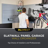 DLDIRECT 36" X 48" - Grey Slatwall Panel Garage Organizer: Heavy Duty Wall Mounted PVC Rack, Interlocking Slat Paneling for Garage Storage, Slotwall Board, Shelves System DLDIRECT