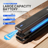 POLONO Portable Printer Wireless for Travel, D810 Bluetooth Thermal Printer Support for 8.5"x11" US Letter, Inkless Printer Compatible with iOS, Android, Laptop for Office, Car and Home, Black POLONO