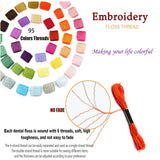 XMZCOLA Embroidery kit for Beginners Adults,1200 Pcs + Friendship Bracelet String Kits with Storage Box,95 Colors Embroidery Thread and 1000 Crafts Beads,Embroidery Floss and Accessories XMZCOLA