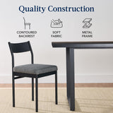 Best Choice Products 7-Piece Modern Dining Room Set, Kitchen Table Set, Dining Table w/ 6 Chairs, Upholstered Cushions, Solid Metal Frame, Curved Backrest - Black/Gray Best Choice Products