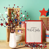Jutom 6 Pcs 4th of July Decorations Patriotic Artificial Berry Stem Picks 13'' Independence Day Decor White Blue Red Stars Memorial Day Faux Berry Branches Table Centerpiece Decor for Home Office Jutom