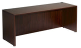 Boss Office Products Holland Series 71" Executive U-Shape Desk with Pedestal File Storage and Hutch, Mahogany Boss Office Products