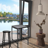 LZRS Outdoor Bar Table – 23.6" Square Heavy-Duty Steel Frame with Weather-Resistant HDPS Top,Durable Patio Bar Table for Garden, Balcony, Poolside, Grey LZRS