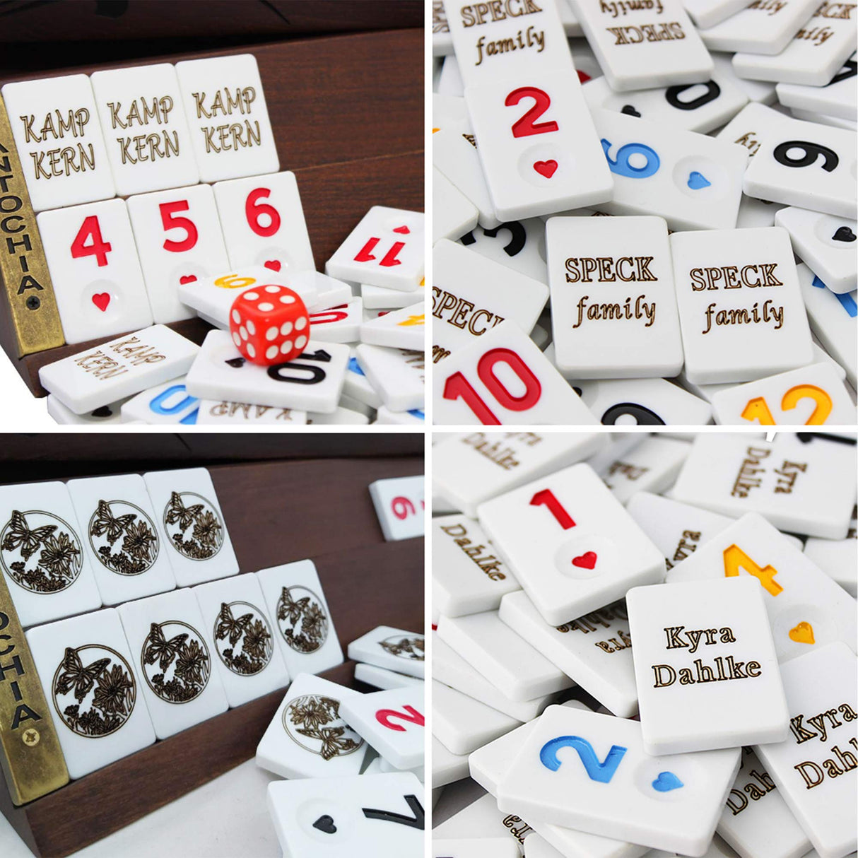 Antochia Crafts Personalized Rummy Game Complete Set - Wooden Custom Rummy Racks and Tiles Antochia Crafts