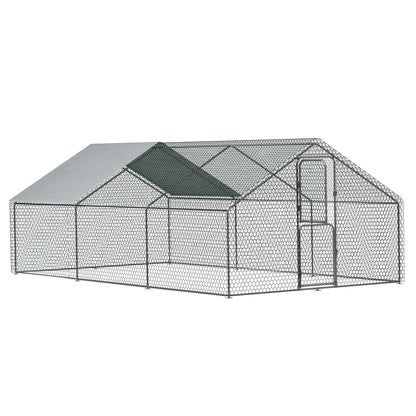 Amopatio Chicken Run, 18x10x6 FT Large Chicken Coop House, Metal Chicken Fence for Rabbits Duck - WoodArtSupply