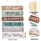 6 Pieces Rustic Wall Hanging Plaque Sign Inspirational Wall Art Farmhouse Wooden Door Signs Positive Plaque with Quotes Motivational Quote Decor for Office Bedroom Living Room(Retro Style) Blulu