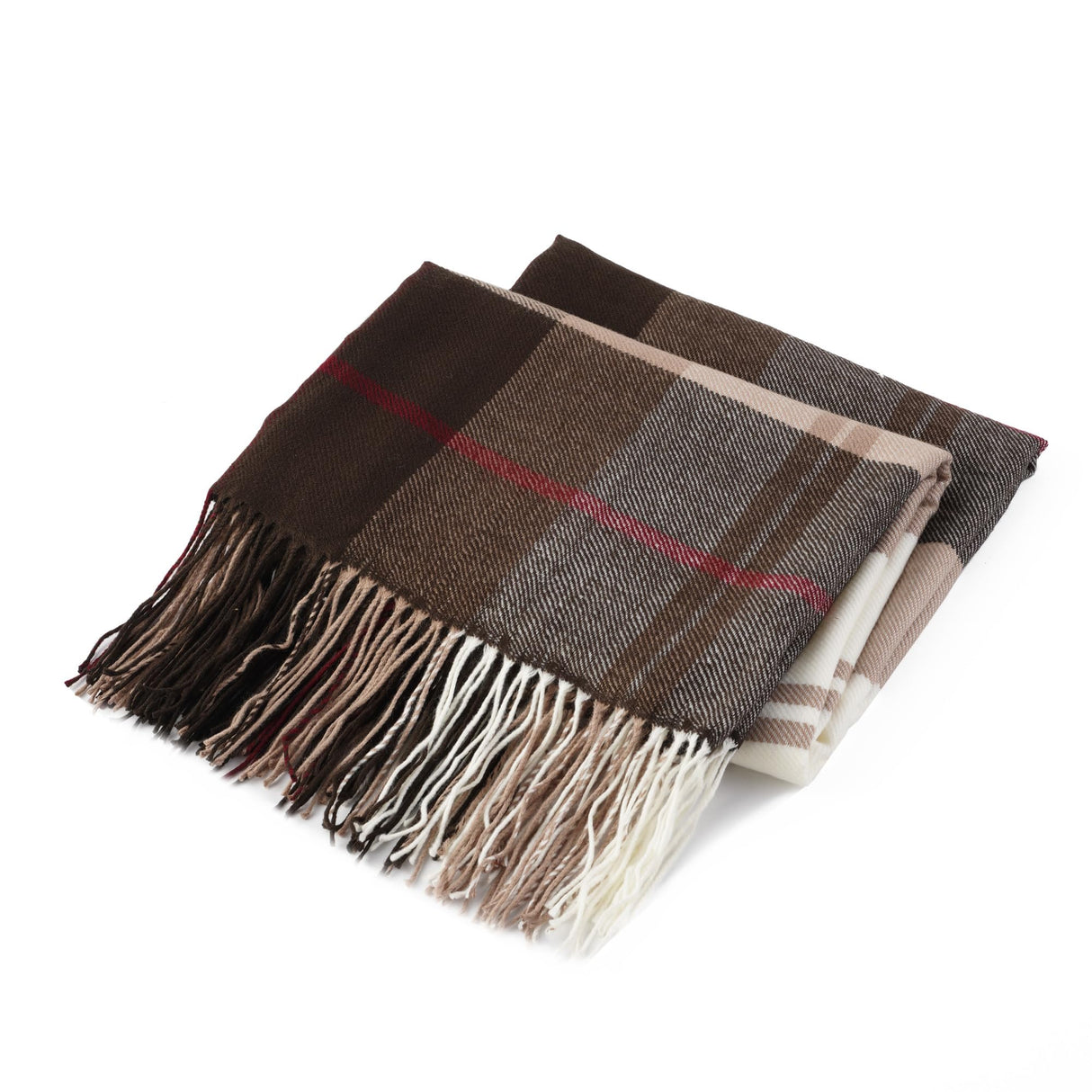 BATTILO HOME Brown Plaid Throw Blanket for Couch - Fall Plaid Blanket Buffalo Plaid Blankets - Lightweight Farmhouse Outdoor Throw Blankets for Bed, Sofa (50"x60", Coffee) BATTILO HOME