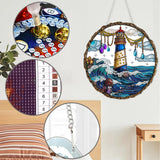 Diymood DIY Hanging Diamond Art Kits for Adults Lighthouse, Diamond Painting Kit Pendant Special Shaped Double Sided Acrylic Sun Catcher Board Wreath Pendants Canvas Window Wall Decor 8 x 8 Inch Diymood