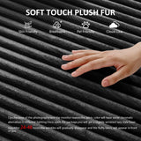 Oversized 79” Double Chaise Lounge Sofa Bed, Deep Seat Corduroy Cloud Loveseat Chair, No Assembly, Plush Upholstered Sleeper for Living Room or Bedroom (Black) WHGBJA