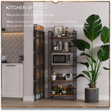 Folding 5-Tier Vintage Bookshelf by 4NM - Rustic Brown and Black Storage Solution 4NM