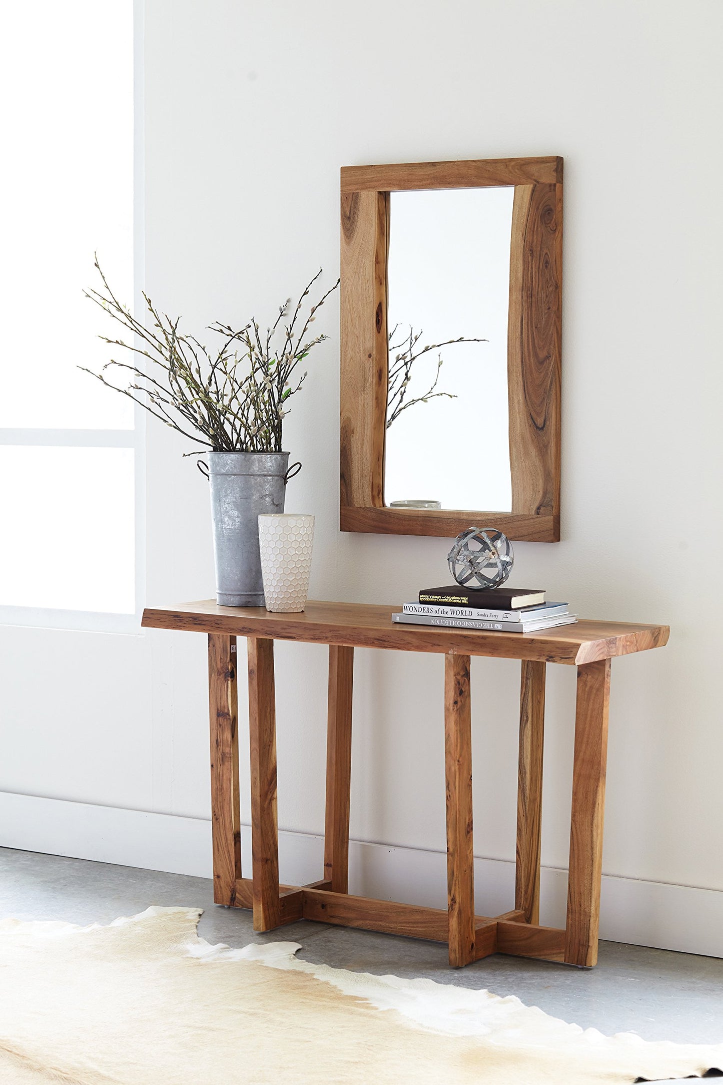 Alaterre Furniture Berkshire Media, Natural Console Table - WoodArtSupply