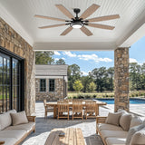 Fanbliss 72 Inch Black Large Ceiling Fans with Lights and Remote Control for Living Room, Modern Ceiling Fan with Quiet Reversible DC Motor, 3CCT, Dimmable LED for Garage, Patio, Indoor, Outdoor Fanbliss