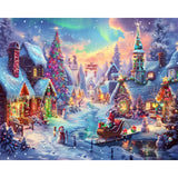 cviokrdu Christmas Paint by Numbers Kit for Adults - Snow Scene Adult Paint by Number Kits on Canvas, DIY Christmas Oil Painting for Gift Home Wall Decor (20x16inch) cviokrdu