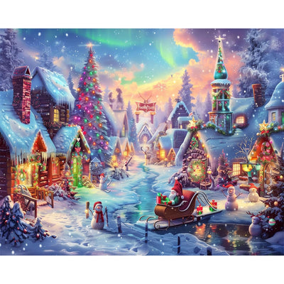 cviokrdu Christmas Paint by Numbers Kit for Adults - Snow Scene Adult Paint by Number Kits on Canvas, DIY Christmas Oil Painting for Gift Home Wall Decor (20x16inch)